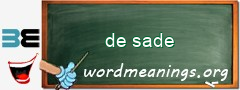 WordMeaning blackboard for de sade